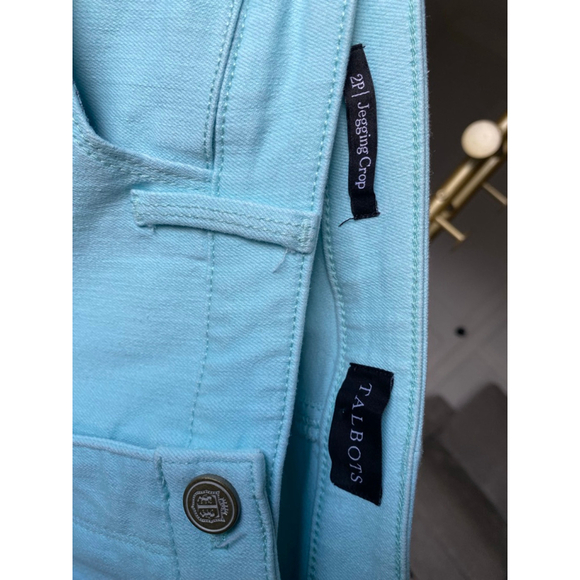Talbots Aqua Jegging Crop Pants Sz 2P Straight Fit Preppy Academia Brunch 90s - Picture 4 of 8